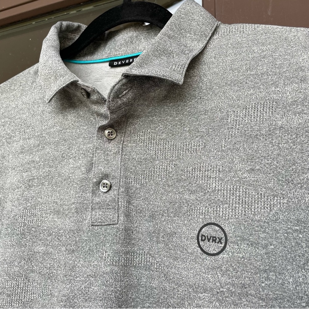 Devereux Grey Patterned Patriot Cup Golf Polo XL
